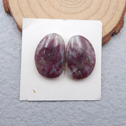 Natural Ocean Jasper Cabochons Paired 22x15x4mm, 5.1g
