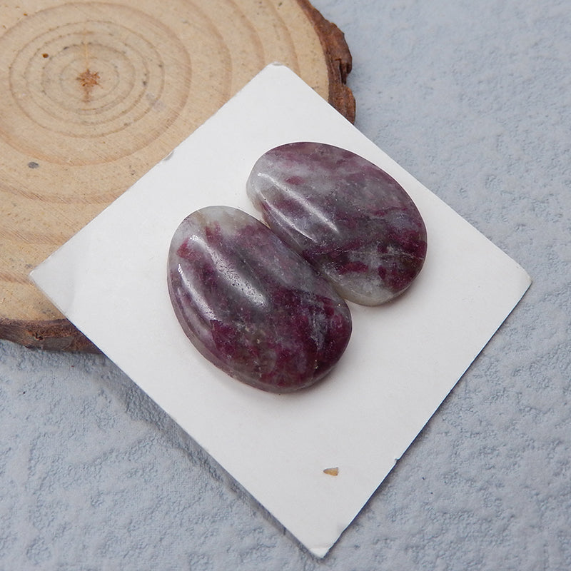 Natural Ocean Jasper Cabochons Paired 22x15x4mm, 5.1g
