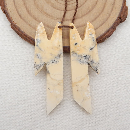 Boucles d'oreilles en howlite, boucles d'oreilles pendantes, ensemble de bijoux en pierres précieuses, 45x14x4mm,8.5g