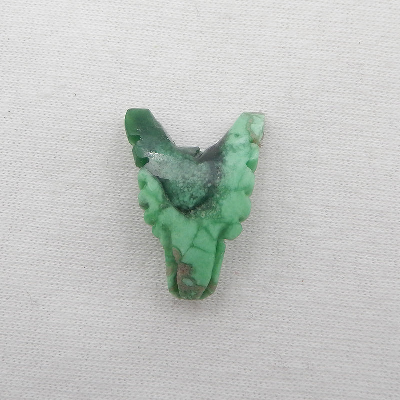 Natural Green Turquoise Carved wolf head Pendant Bead 23x17x9mm,3.3g