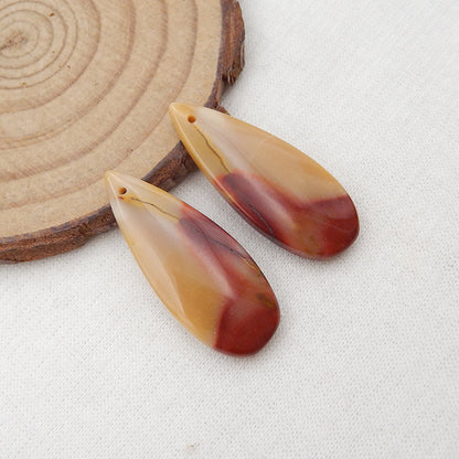 Paire de boucles d'oreilles en jaspe mookaite naturel, 30x12x5mm,5.4g