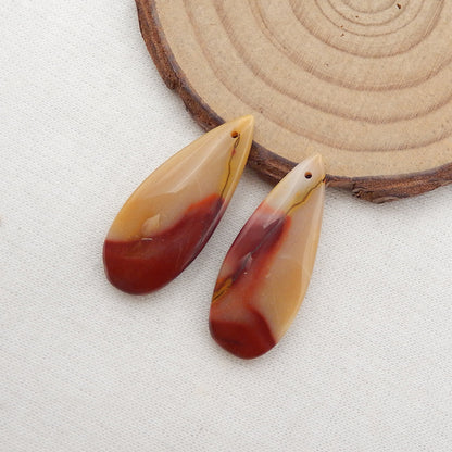 Paire de boucles d'oreilles en jaspe mookaite naturel, 30x12x5mm,5.4g