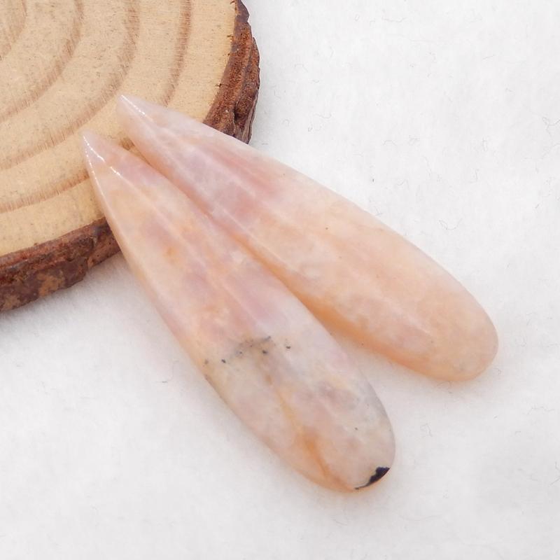 Natural Pink Tourmaline Earring Beads 36x9x5mm, 4.9g