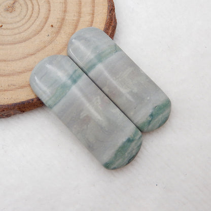 Natural Wave Jasper Cabochons Paired 35X13X3mm, 6.5g