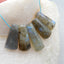 5 只装天然拉长石钻孔耳环 22X10X5mm,27X10X6mm, 12.81g