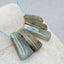 5 只装天然拉长石钻孔耳环 22X10X5mm,27X10X6mm, 12.81g