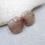 Natural Gold Rutilated Quartz Cabochons Paired 18x16x4mm, 5.2g
