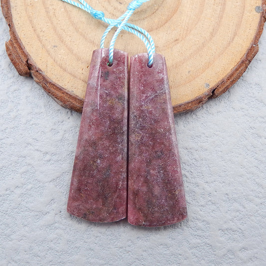 Natural Rhodonite Earring Beads 40x14x5mm, 12.9g