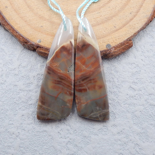 Perles de boucle d'oreille en agate naturelle, 35 x 11 x 4 mm, 5,3 g