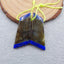 Nautual 拉长石青金石胶合耳环一对，26x13x4mm，6.94g