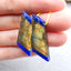 Nautual 拉长石青金石胶合耳环一对，26x13x4mm，6.94g