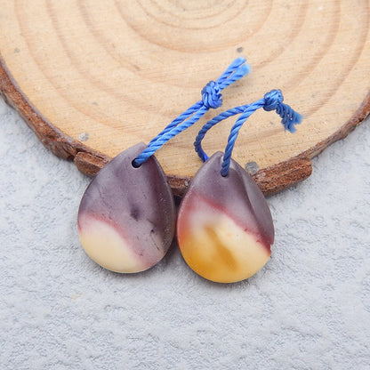 Mookaite Jasper Gemstone Perles de boucles d'oreilles naturelles, 18 x 13 x 4 mm, 3,5 g