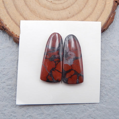 Natural Ocean Jasper Cabochons Paired 24X10X3mm, 3.1g