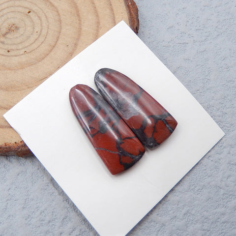 Natural Ocean Jasper Cabochons Paired 24X10X3mm, 3.1g