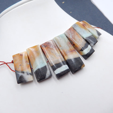 天然亚马逊石雕刻贝壳吊坠珠，35x12x6mm，24x12x6mm，37.3g