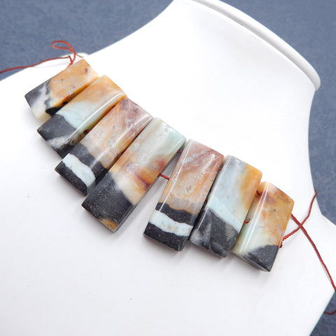 天然亚马逊石雕刻贝壳吊坠珠，35x12x6mm，24x12x6mm，37.3g