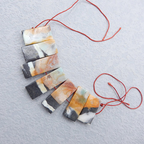 天然亚马逊石雕刻贝壳吊坠珠，35x12x6mm，24x12x6mm，37.3g