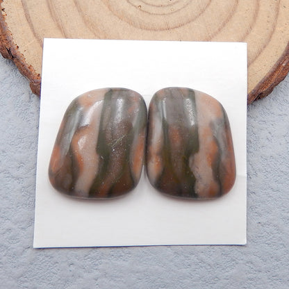 Natural Mookaite Jasper Cabochons Paired 21x17x4mm, 5.8g