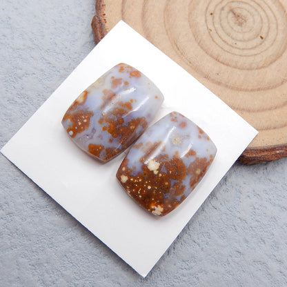 Natural Ocean Jasper Cabochons Paired 20X15X5mm, 5.8g