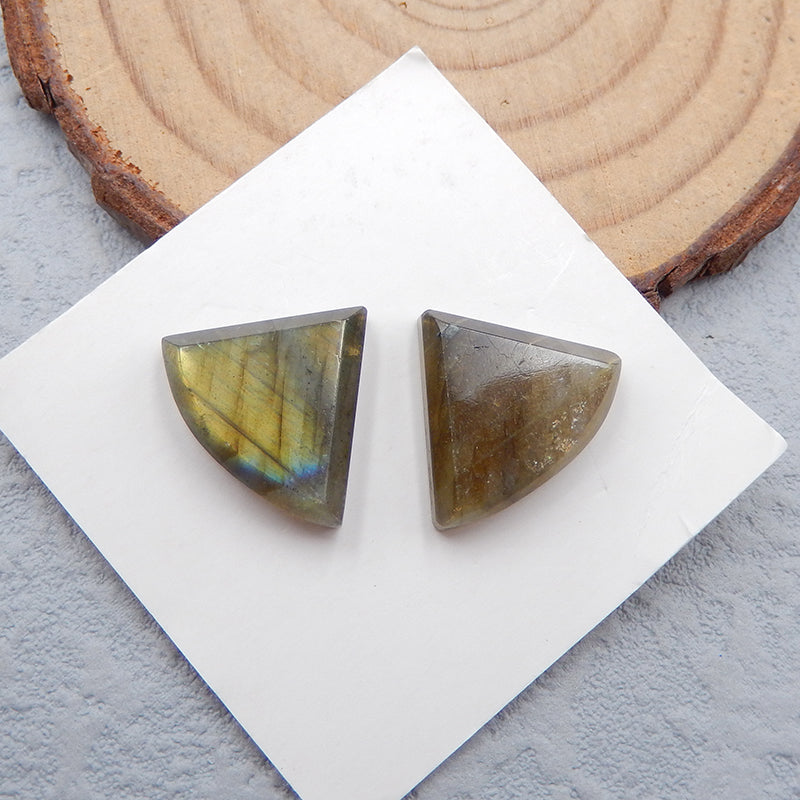 Natural Labradorite Cabochons Paired 14x16x5mm, 3.2g