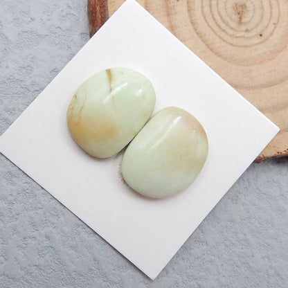 Natural Chrysoprase Cabochons Paired 18X13X5mm, 3.7g
