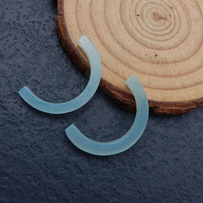天然亚马逊石耳环一对，用于制作耳环的石头，25x15x3 毫米，2.1 克