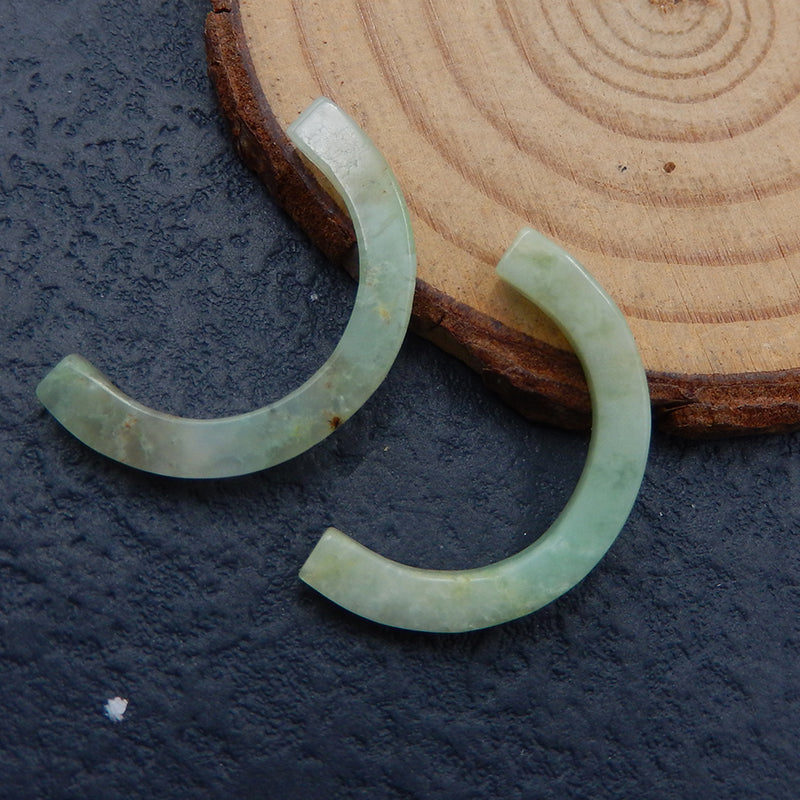 Natural Chrysoprase Cabochons Paired 25x16x3mm, 2.3g