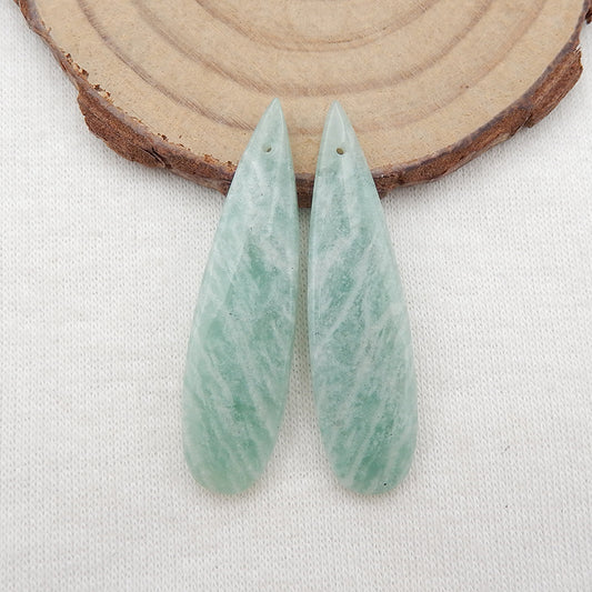 Natural Amazonite Earring Beads 39x10x4mm, 5.3g