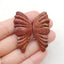 Natural Red Creek Jasper Carved butterfly wings Cabochons 43x19x4mm, 7.8g