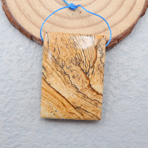Natural Picture Jasper Pendant Bead 34x25x8mm, 13.4g
