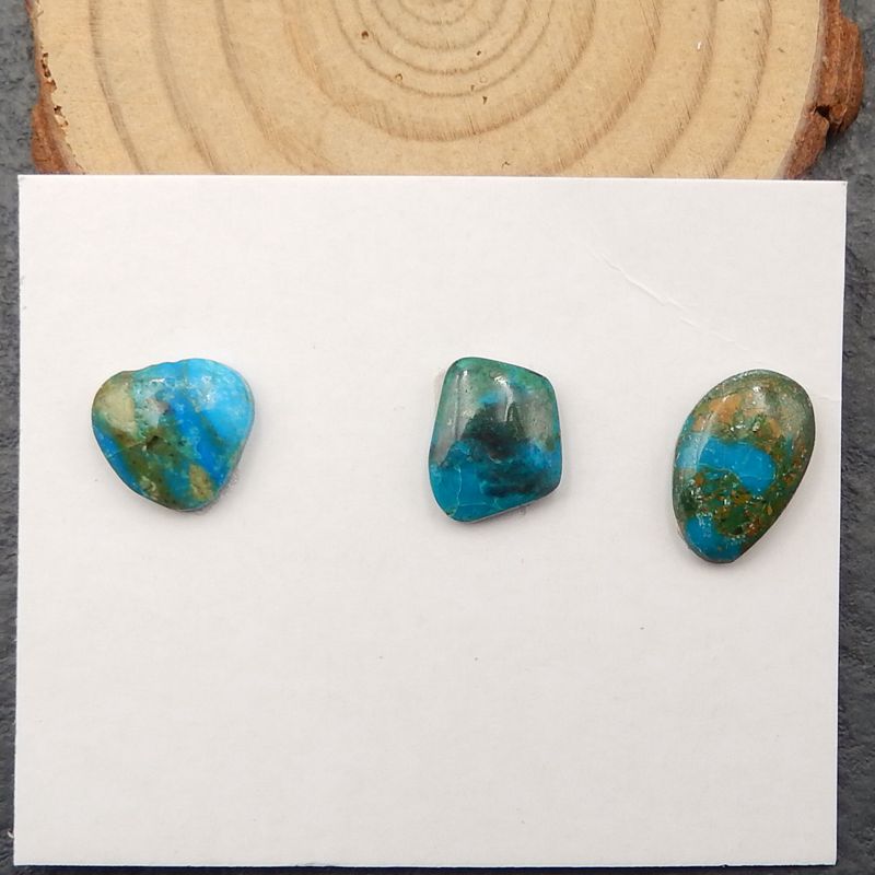 3PCS Natural Blue Opal Cabochon,15x10x4mm, 4g