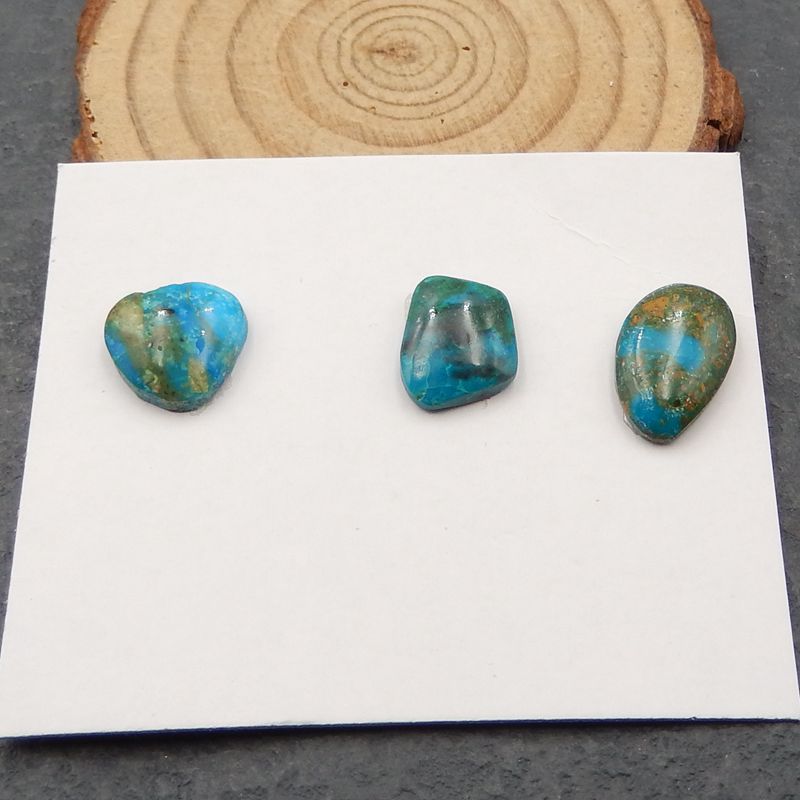 3PCS Natural Blue Opal Cabochon,15x10x4mm, 4g