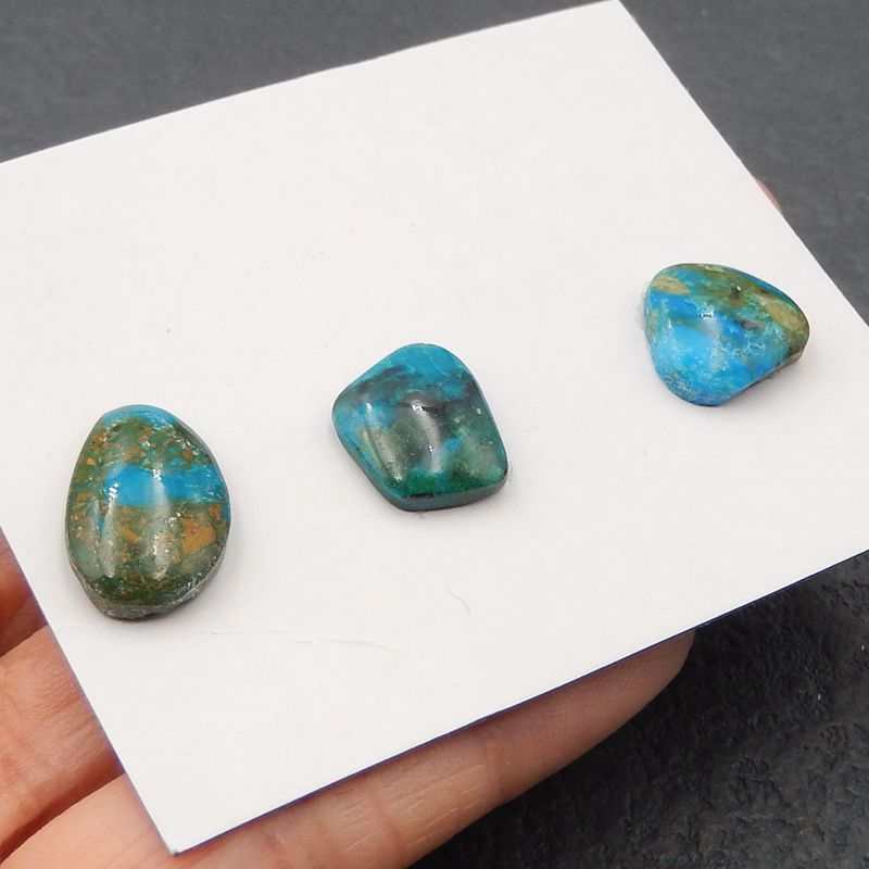 3PCS Natural Blue Opal Cabochon,15x10x4mm, 4g