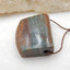 Natural Green Stripe Pendant Bead 31x28x13mm, 22.1g