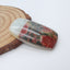 Intarsia of Red Creek Jasper, Amazonite, White Jade Cabochon 35x20x7mm, 8.6g