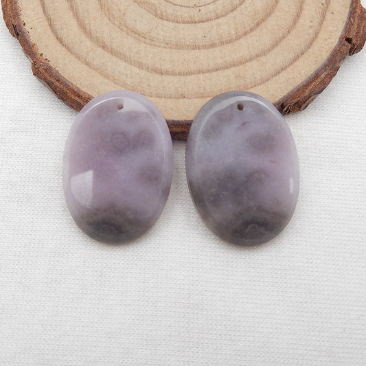 Natural Purple Agate Earring Beads 25x18x3mm, 7.0g