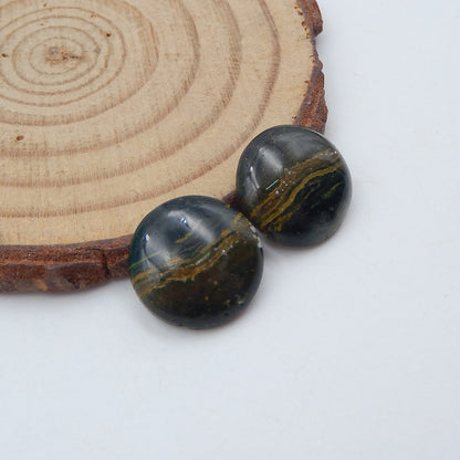 Natural Ocean Jasper Cabochons Paired 14X4mm, 2.3g