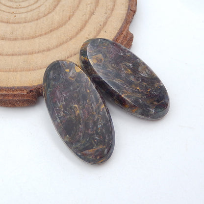 Natural Pieterisite Cabochons Paired 26x13x4mm, 5.5g