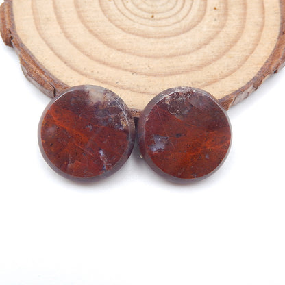 Natural Waring States Agate Cabochons Paired 18x3mm, 4.6g
