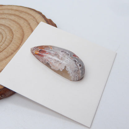Cabochon de pierres précieuses d'agate de dentelle folle, 25 x 11 x 6 mm, 3,0 g