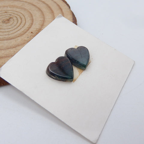 Natural Ocean Jasper Cabochons Paired 10X3mm, 1.3g