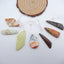 7 PCS Natural Serpentine, Picasso, Amazonite And Agate Pendant Beads 29x16x5mm, 38x15x3m, 23.7g