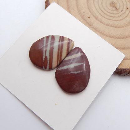 Natural Owyhee Jasper Cabochons Paired 18X13X13mm, 2.6g