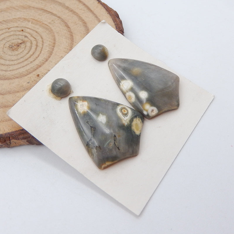 Ocean Jasper Gemstone Cabochon Pair, pierres naturelles pour faire des bijoux, 22x18x4mm, 5x3mm,3.87g