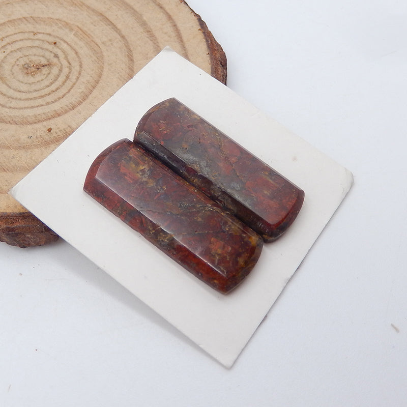 Natural Pieterisite Cabochons Paired 28x11x3mm, 4.8g