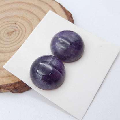 Natural Amethyst Gemstone Cabochons Paired 16x7mm, 6.0g
