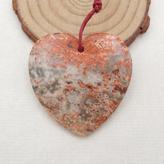 Natural Ocean Jasper Pendant Bead 45x45x7mm, 21.1g