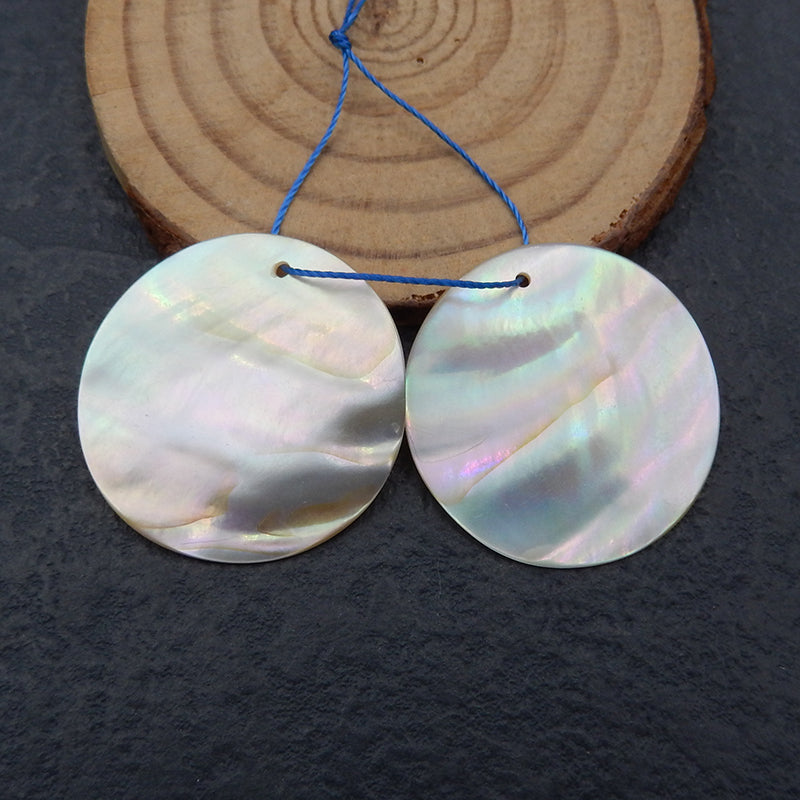 Natural Shell Earring Beads 30x1mm, 3.4g
