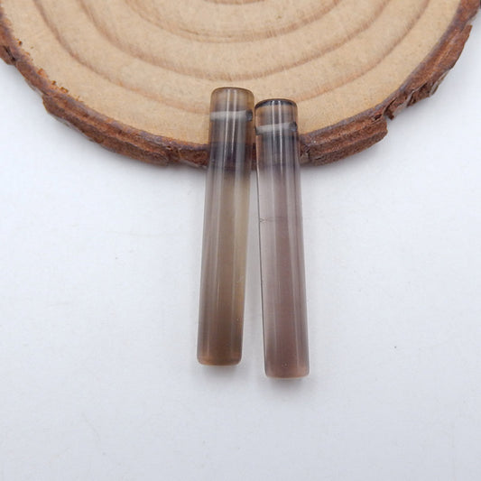 Natural Smoky Quartz Earring Beads 31X5mm, 3.5g