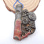 红溪碧玉雕花吊坠珠，54x33x8mm，25.2g